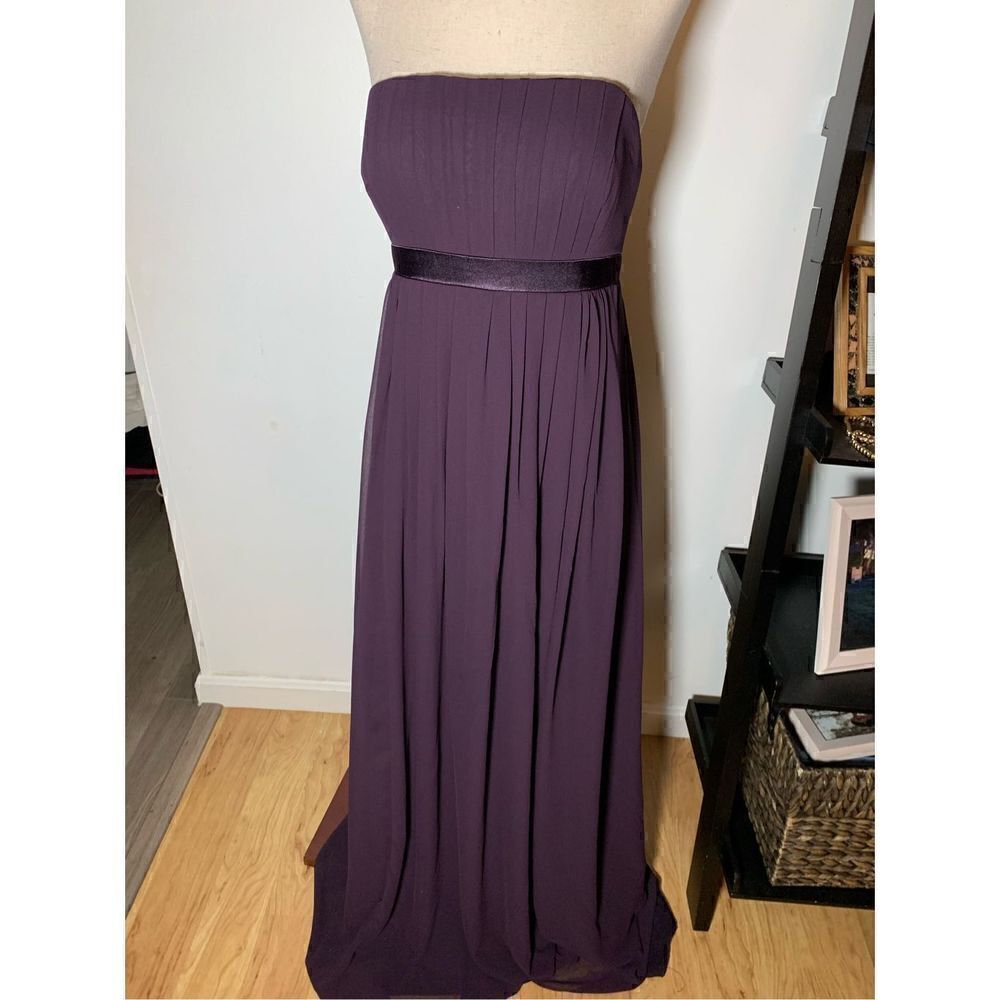 Bill levkoff purple long dress size 8 wedding bridesmaid